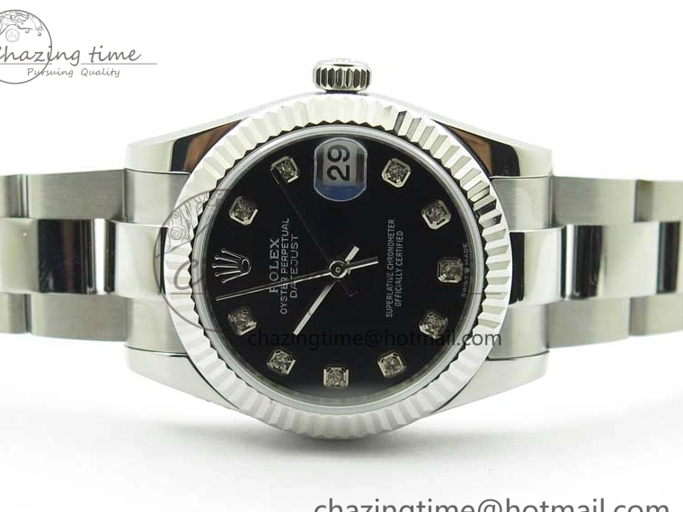 278271 Datejust Maker Edition Best SS Oyster BP 31mm Bracelet Black on Crystal Dial 1223